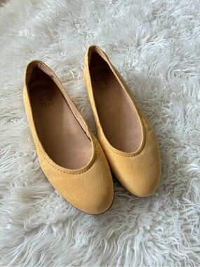 Nurture by Lamaze Women's Suede-Look Ballet Flats in Mustard